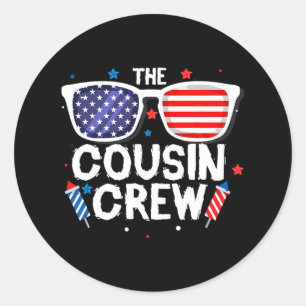 Cousin Crew 4th Of July Patriotic American Family Classic Round Sticker