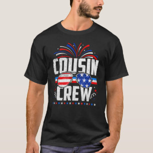 Cousin Crew 4th Of July Patriotic Glasses Us Flag  T-Shirt