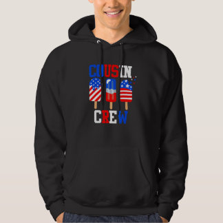 Cousin Crew 4th of July Popsicle Us Flag Patrioti Hoodie