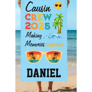 Cousin Crew Beach Towel, Matching Cousin Trip Gift Towel