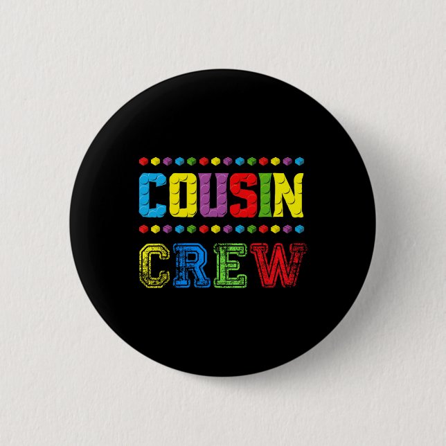 Cousin Crew Building Blocks Master Builder Brick T 6 Cm Round Badge (Front)