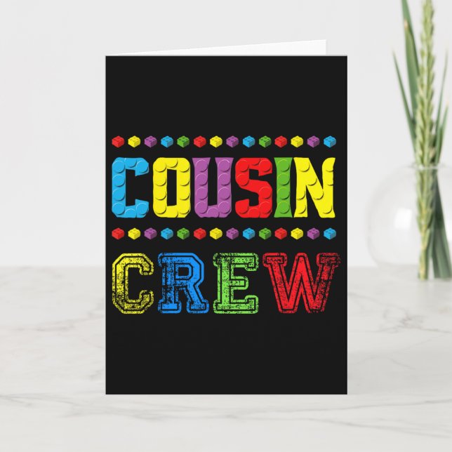 Cousin Crew Building Blocks Master Builder Brick T Card (Front)
