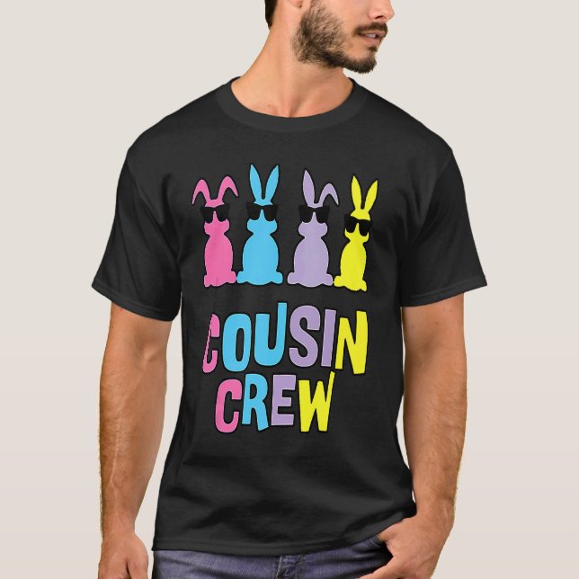 Cousin Crew Bunnies Easter Matching Colorful Rabbi T-Shirt (Front)