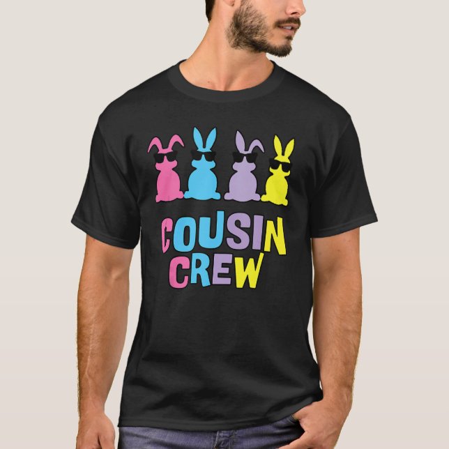 Cousin Crew Bunnies Easter Matching Colorful Rabbi T-Shirt (Front)