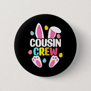 Cousin Crew Bunny Family Matching Easter Boys Girl 6 Cm Round Badge