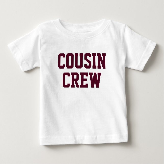 Cousin Crew | Burgundy Matching Kids Baby T-Shirt (Front)