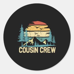 Cousin Crew Camping Friends Summer Family Vacation Classic Round Sticker