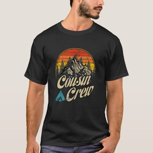 Cousin Crew Camping Outdoor Sunset Summer Camp Hik T-Shirt (Front)