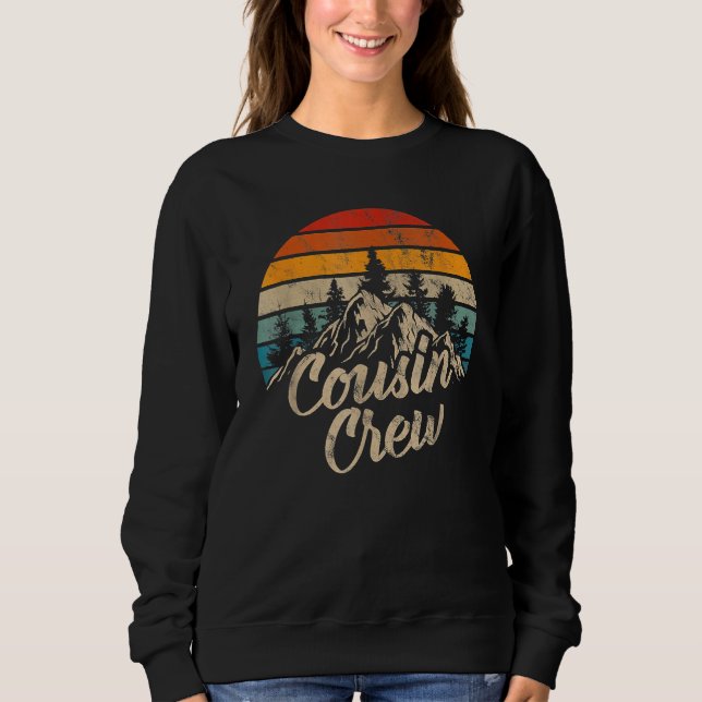 Cousin Crew Camping Outdoor Sunset Summer Camp Sweatshirt (Front)