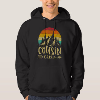 Cousin Crew Camping Outdoor Sunset Summer Camp Vin Hoodie