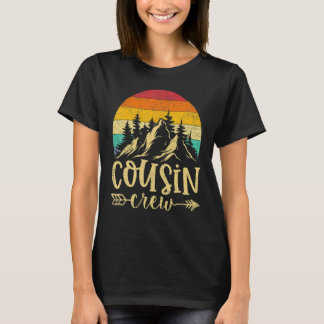 Cousin Crew Camping Outdoor Sunset Summer Camp Vin T-Shirt