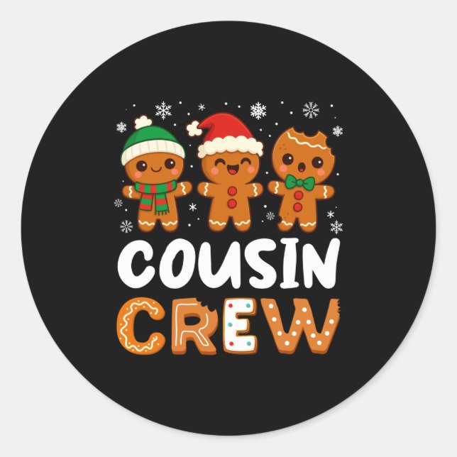 Cousin Crew Christmas 2025 Cookie Kids Boy Girl Fa Classic Round Sticker (Front)
