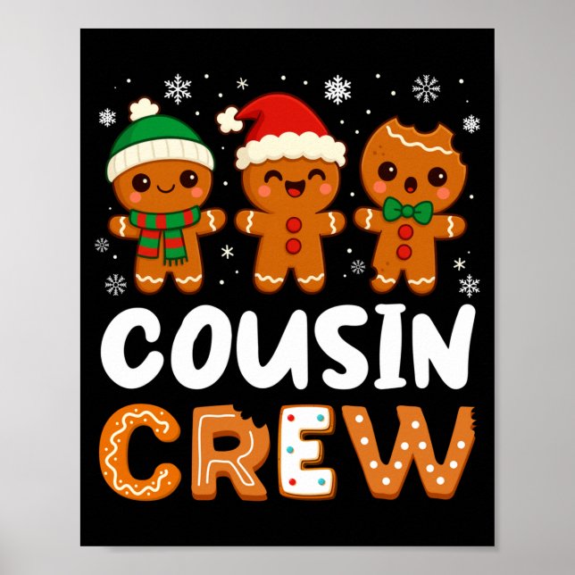 Cousin Crew Christmas 2025 Cookie Kids Boy Girl Fa Poster (Front)