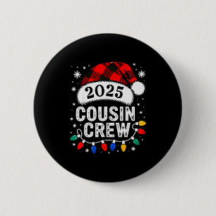 Cousin Crew Christmas 2025 Santa Kids Family Match 6 Cm Round Badge