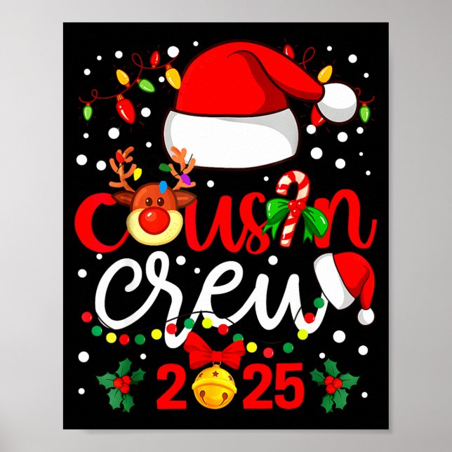 Cousin Crew Christmas 2025 Santa Kids Family Match Poster (Front)
