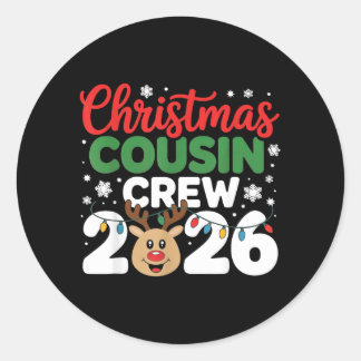 Cousin Crew Christmas 2026 Xmas Family Matching Classic Round Sticker
