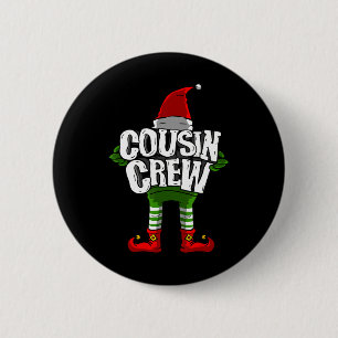 Cousin Crew Christmas Elf Matching Family 6 Cm Round Badge