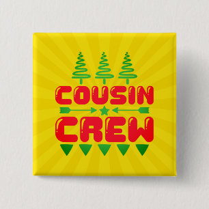 Cousin Crew Christmas Family Matching Design-86044 15 Cm Square Badge