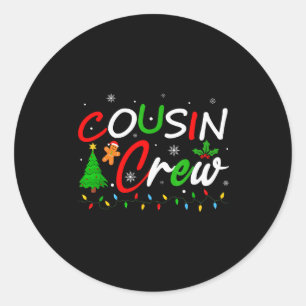 Cousin Crew Christmas Family Santa Men Women Kids  Classic Round Sticker