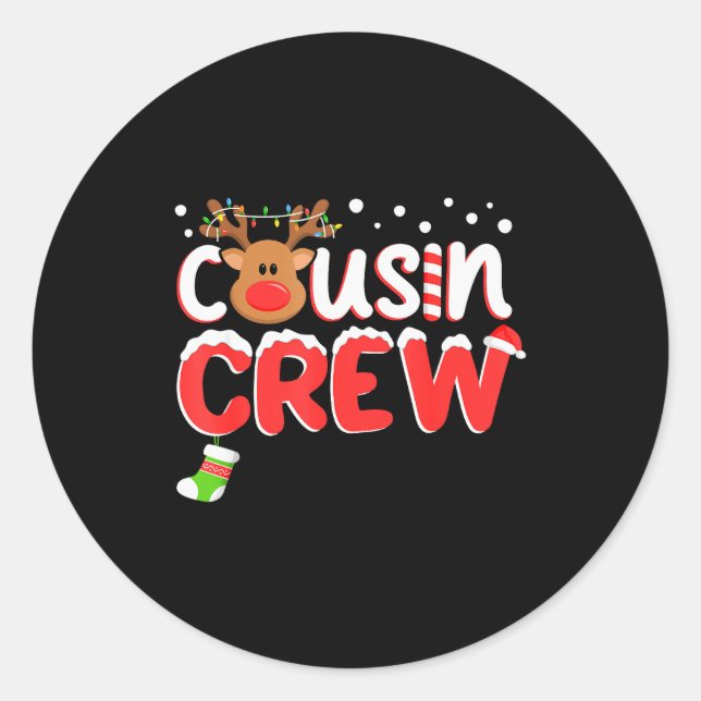 Cousin Crew Christmas Kids Cousins Christmas Match Classic Round Sticker (Front)