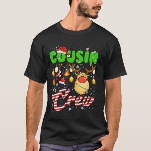 Cousin Crew Christmas Light Reindeer Santa Cousin  T-Shirt