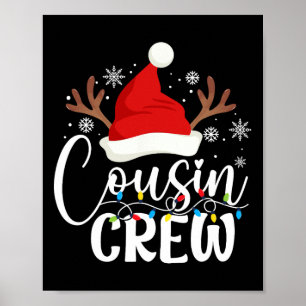 Cousin Crew Christmas Matching Xmas Lights Pajama  Poster