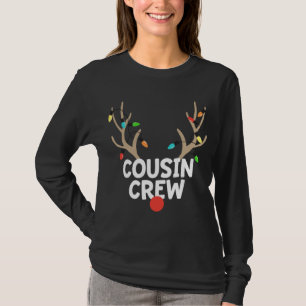 Cousin Crew Christmas Pajama Reindeer Lights Match T-Shirt