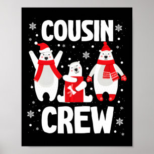 Cousin Crew Christmas Pjs - Polar Bear Family Poster
