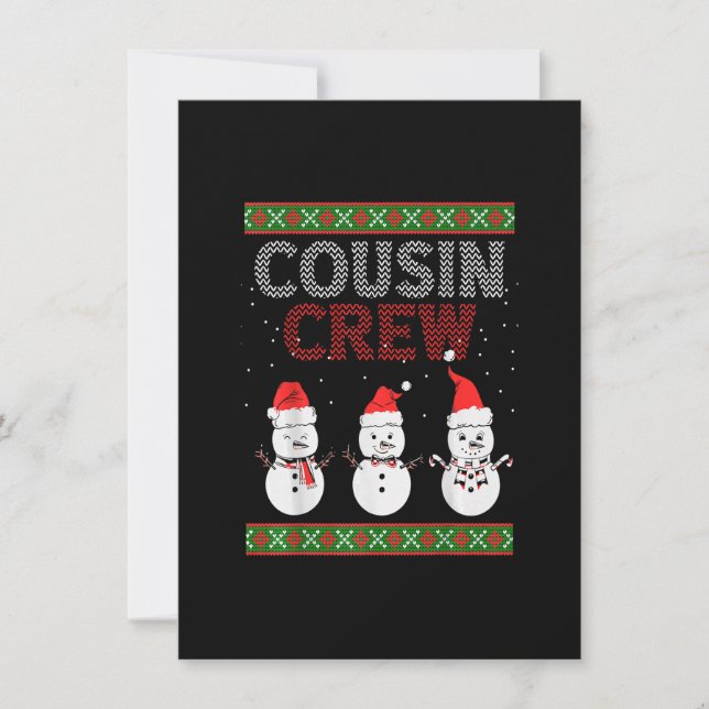 Cousin Crew Christmas Pyjamas Gnome Tree Merry Xma Invitation (Front)