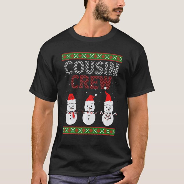 Cousin Crew Christmas Pyjamas Gnome Tree Merry Xma T-Shirt (Front)