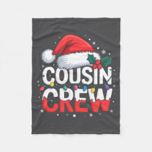 Cousin Crew Christmas Reindeer Antlers Hat Lights  Fleece Blanket