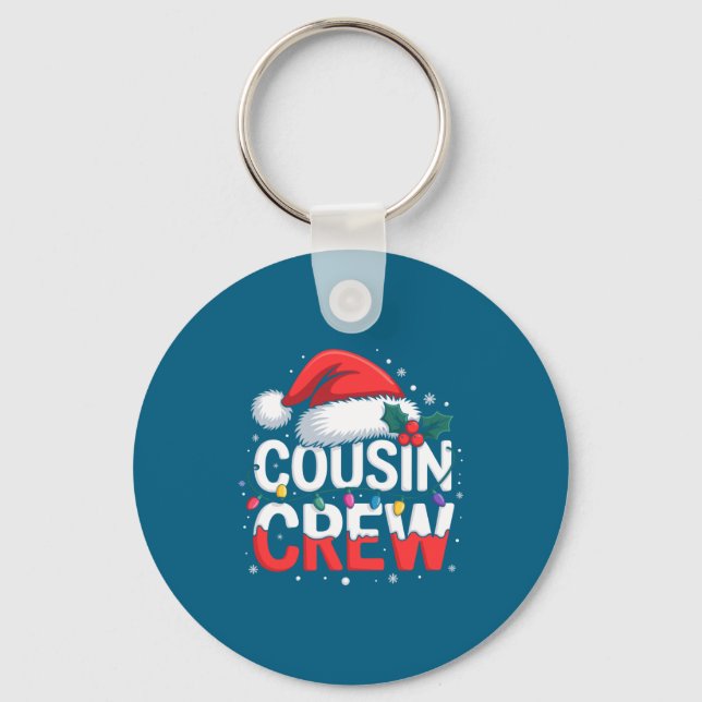 Cousin Crew Christmas Reindeer Antlers Hat Lights  Key Ring (Front)