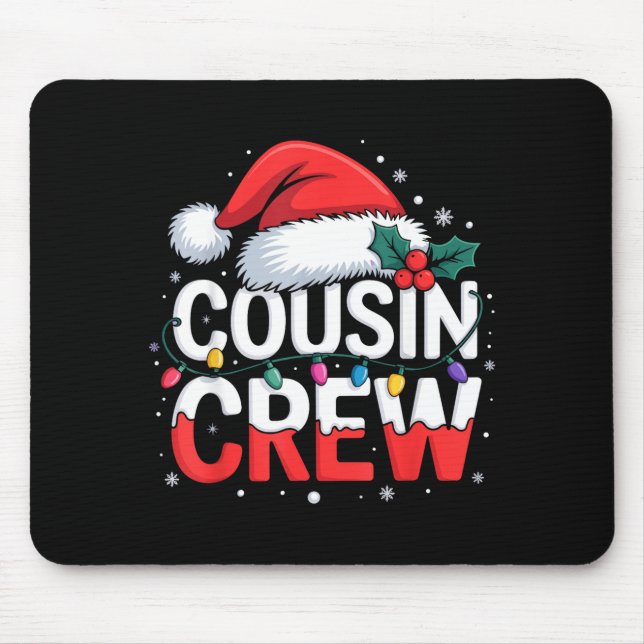 Cousin Crew Christmas Reindeer Antlers Hat Lights  Mouse Pad (Front)