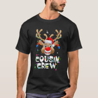 Cousin Crew Christmas Reindeer Santa Hat Lights Ma