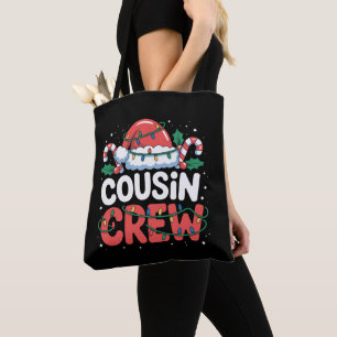 Cousin Crew Christmas Santa Hat Family Holiday Tote Bag