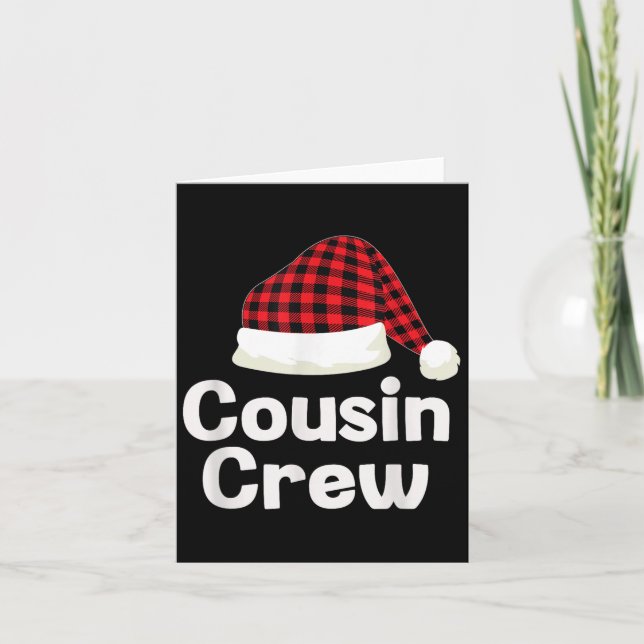 Cousin Crew Christmas Santa Hat Matching Cousins X Card (Front)