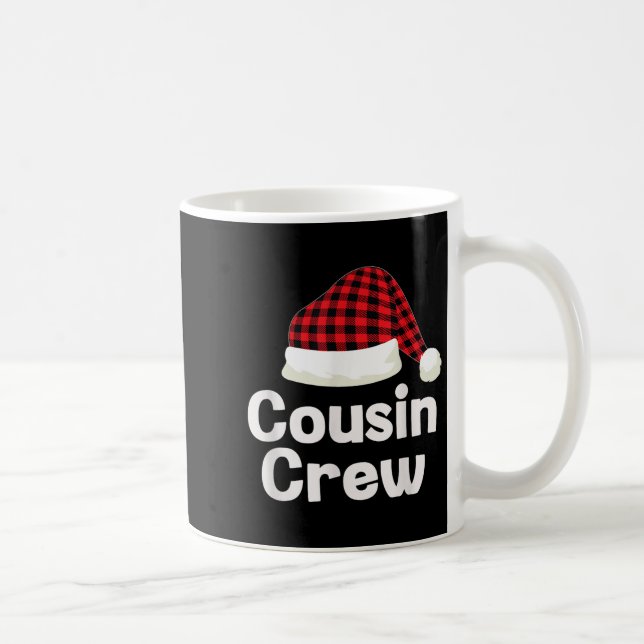 Cousin Crew Christmas Santa Hat Matching Cousins X Coffee Mug (Right)