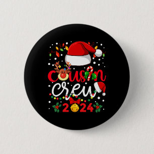 Cousin Crew Christmas Santa Kids Boys Girl Family 6 Cm Round Badge