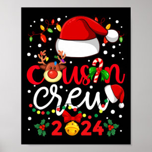 Cousin Crew Christmas Santa Kids Boys Girl Family  Poster