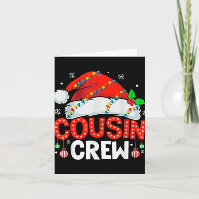 Cousin Crew Christmas Xmas Lights Family Matching  Card (Front)