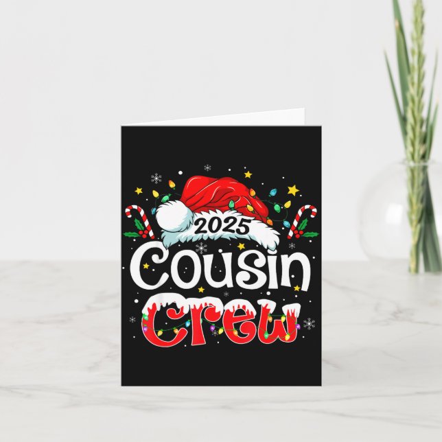 Cousin Crew Christmas Xmas Lights Family Matching  Card (Front)