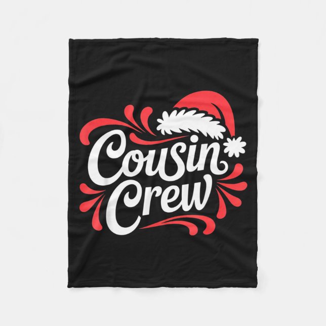 Cousin Crew Christmas Xmas Lights Family Matching  Fleece Blanket (Front)