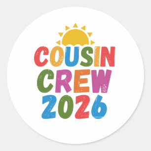 Cousin crew classic round sticker