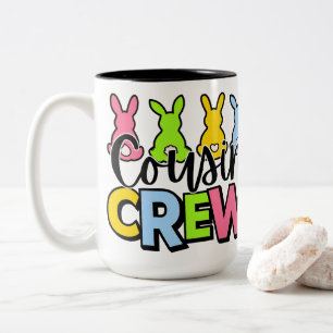 Cousin Crew Colourful Easter Bunnies Two-Tone Coffee Mug