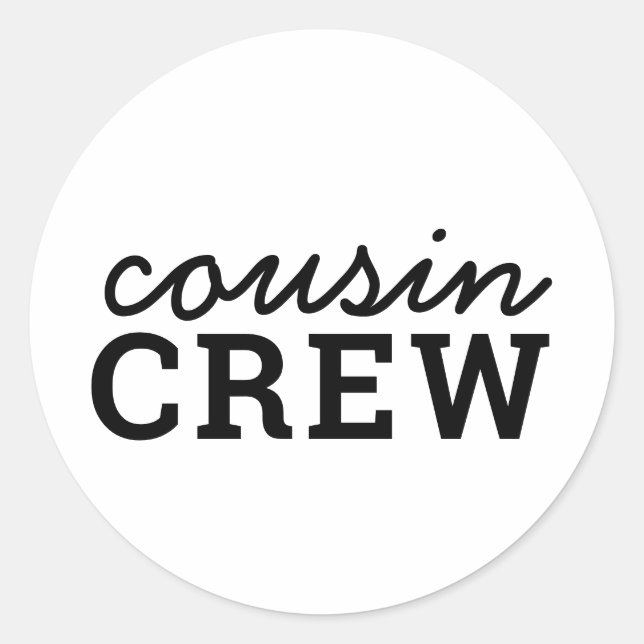Cousin Crew | Cool Matching Family Classic Round Sticker (Front)