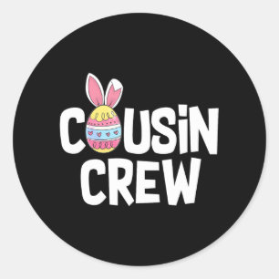 Cousin Crew Cute Bunny Matching Easter Day Rabbit Classic Round Sticker