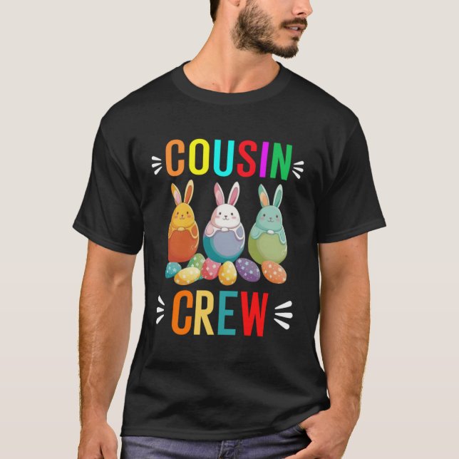 Cousin crew easter bunny family matching boys girl T-Shirt (Front)
