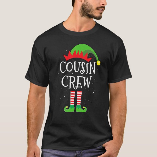 Cousin Crew Elf Cute Xmas Pajama Matching Party Ch T-Shirt (Front)