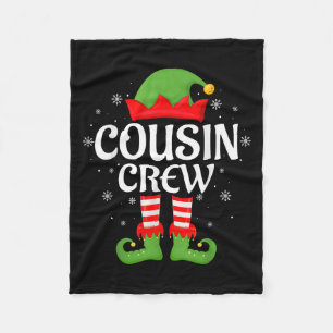Cousin Crew Elf Xmas Matching Family Elf Squad Chr Fleece Blanket