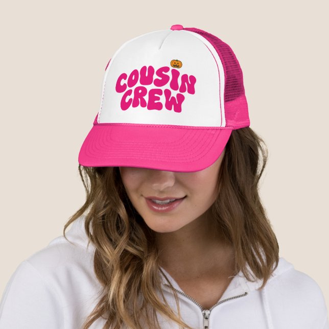 Cousin Crew Funny Matching Halloween Trucker Hat (In Situ)